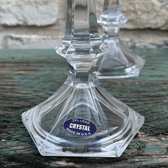 Vintage 24% lead crystal candle holders were manufactured in the USA. - Picture 4 of 4